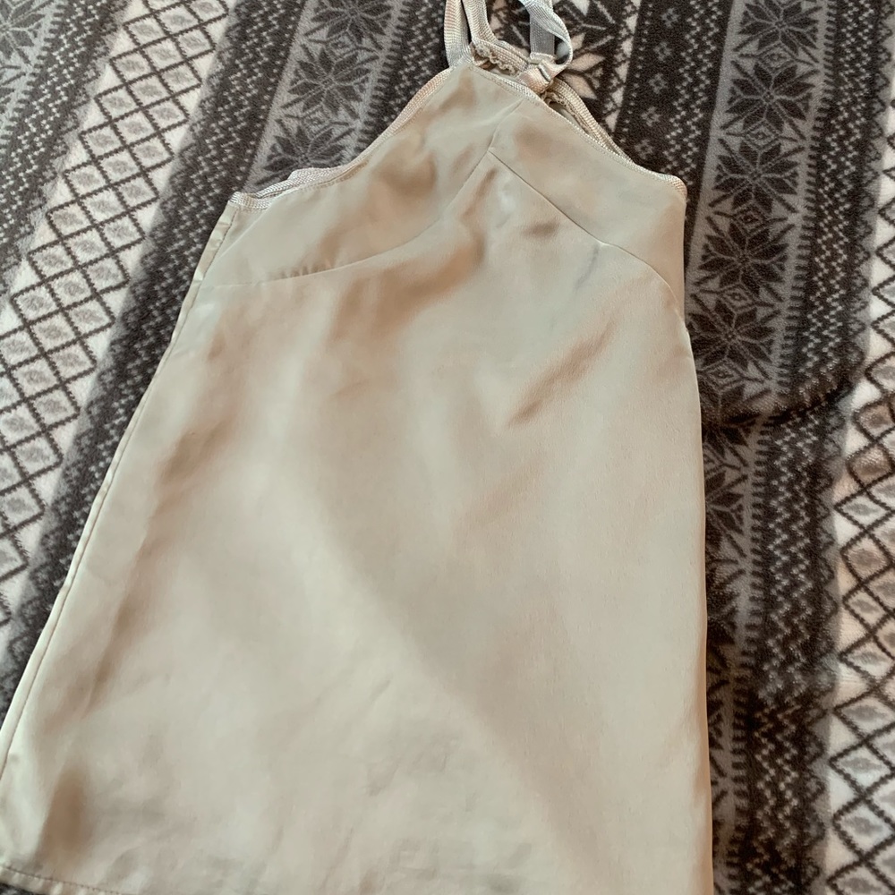 Satin feel cream tank top